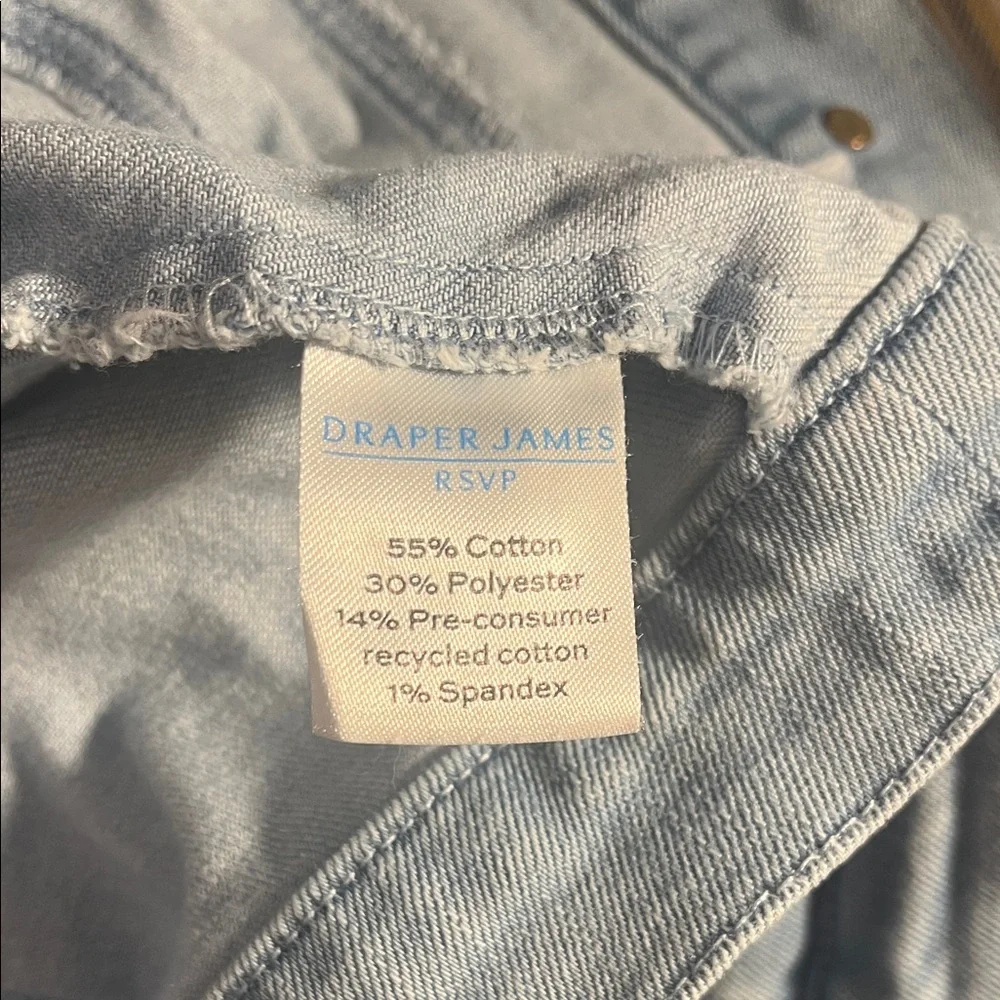 Draper James Light Blue Jean Jacket with Ruffle Details - Picture 6 of 7